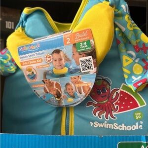 Aqua Kids Swim Trainer Neck Float with Aqua & Yellow Accents